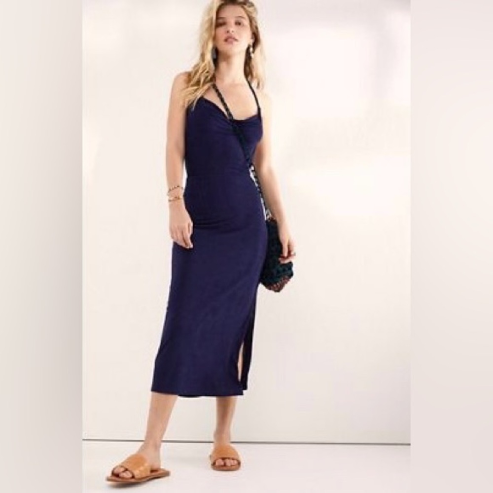 Free People Deep Blue Midi Dress